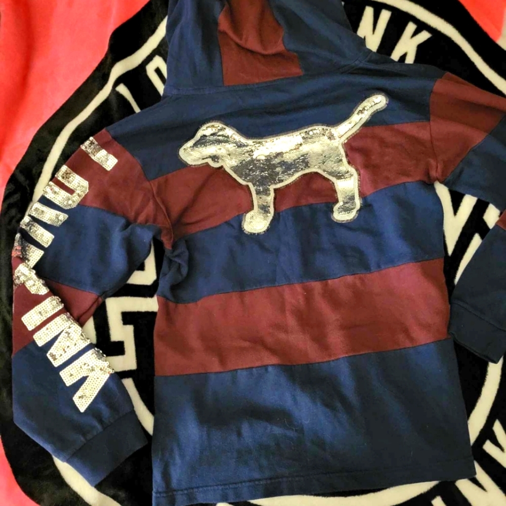 Victorias Secret PINK PUP Bling hoodie M